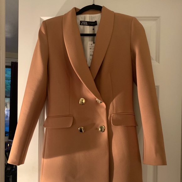 zara orange blazer dress